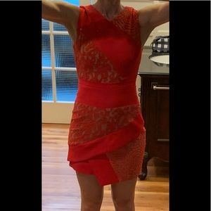 BCBG Max Azria Size 0 coral cocktail dress